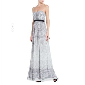 BCBG light grey patterned maxi gown, sz 6
